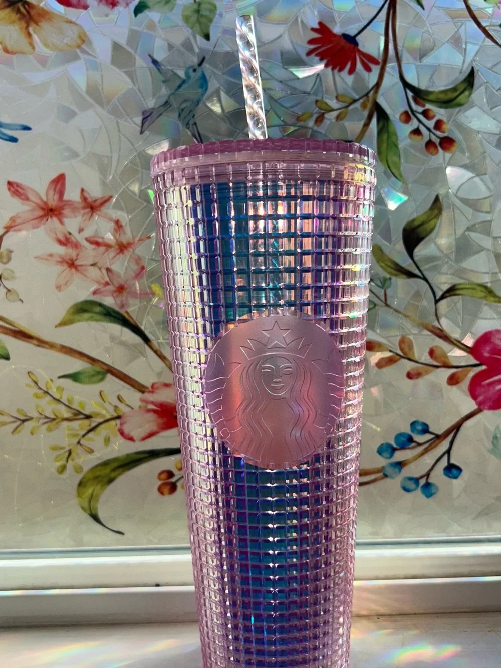 Starbucks Iridescent Pink and Purple Studded Tumbler